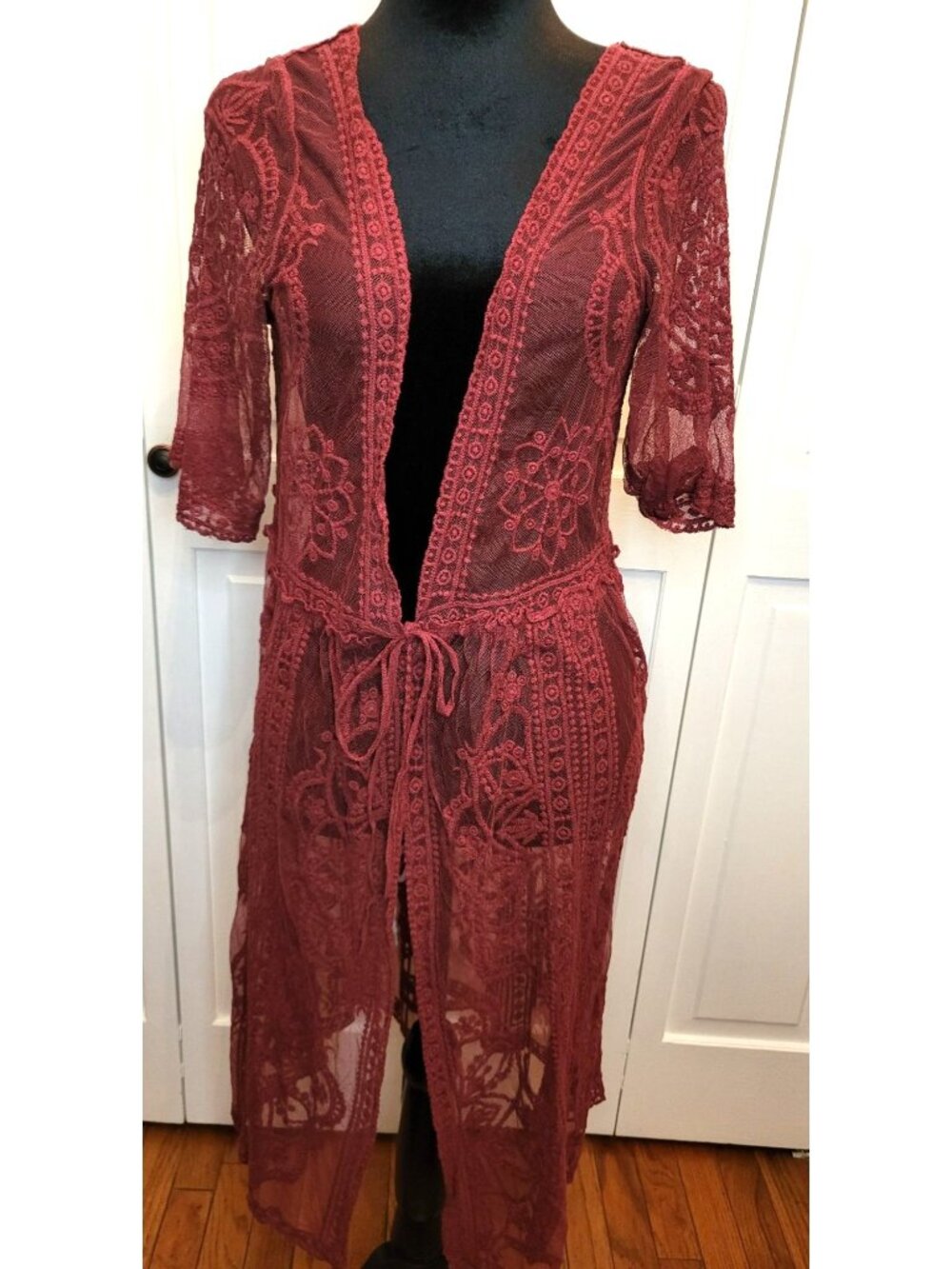 NWT Agnes Dora Rust Lace Duster S/M Boho Fairy Fall Feminine Western Whimsygoth